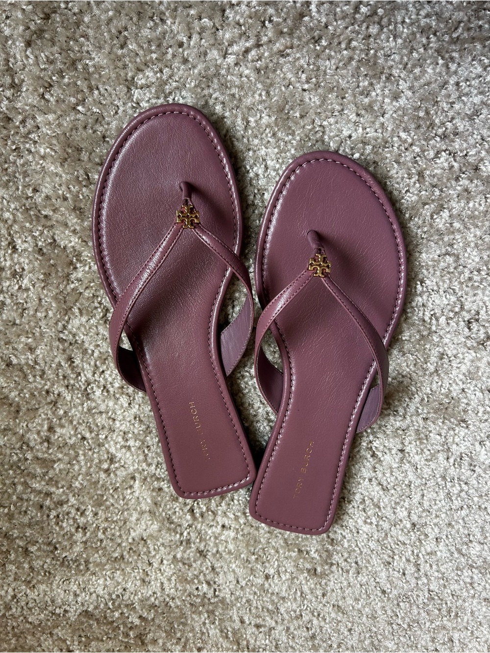 Tory Burch leather flip flops